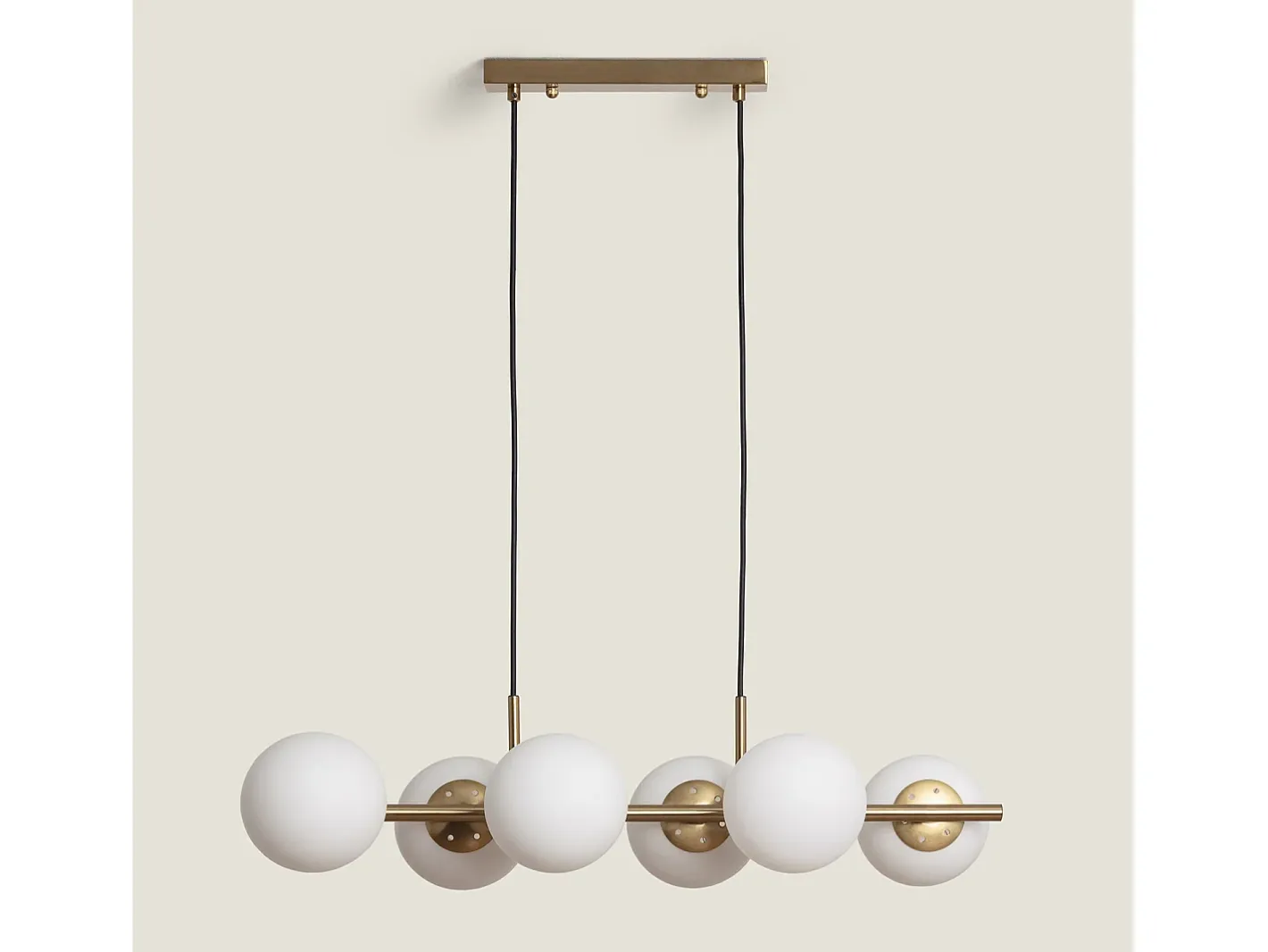 Ledkia Lámpara Colgante Metal y Cristal Moonlight Brass 6 Focos Dorado Multicolor Outlet