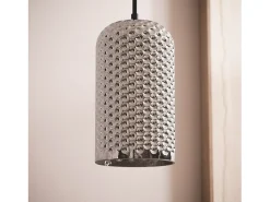 New Ledkia Lámpara Colgante Metal y Cristal Large Bernie Humo Gris