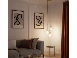 Ledkia Lámpara Colgante Metal y Cristal Tri Baudelaire Rosa Multicolor Best