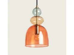 Online Ledkia Lámpara Colgante Metal y Cristal Baudelaire Rojo Multicolor