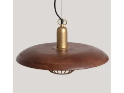 Ledkia Lámpara Colgante Metal y Madera Alika ILUZZIA Dorado