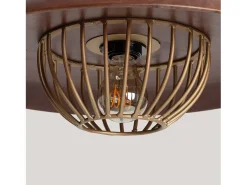 Ledkia Lámpara Colgante Metal y Madera Alika ILUZZIA Dorado