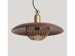 Ledkia Lámpara Colgante Metal y Madera Alika ILUZZIA Dorado