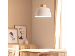 Ledkia Lámpara Suspendida-Lámpara Colgante Metal y Madera Wawak Blanco Multicolor