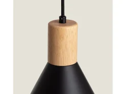 Ledkia Lámpara Suspendida-Lámpara Colgante Metal y Madera Arbat Negro Multicolor