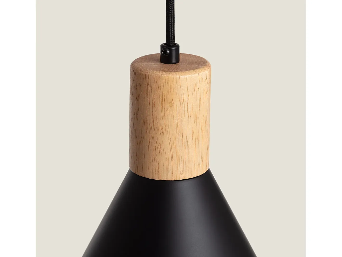 Ledkia Lámpara Suspendida-Lámpara Colgante Metal y Madera Arbat Negro Multicolor
