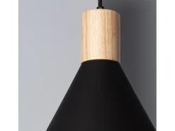 Ledkia Lámpara Suspendida-Lámpara Colgante Metal y Madera Arbat Negro Multicolor
