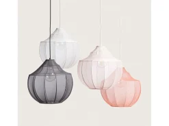 Ledkia Lámpara Colgante Metal y Tela Ayla L Pastel Rosa Outlet