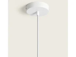 Outlet Ledkia Lámpara Colgante Metal y Tela Ayla M Rosa Empolvado Multicolor