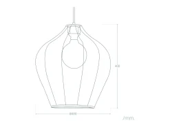 Outlet Ledkia Lámpara Colgante Metal y Tela Ayla M Rosa Empolvado Multicolor