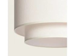Ledkia Lámpara Suspendida-Lámpara Colgante Metal y Tela Arija Yara Beige Multicolor