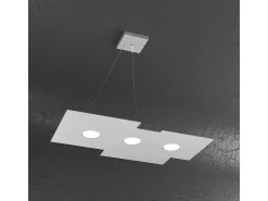 Lámpara colgante moderna Toplight Plate de 67 x 35 cm en metal - Casquillo GX53x3 - Altura máxima 100 cm Gris Best