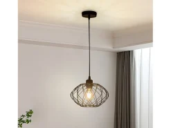 NETTLIFE Lámpara colgante Lámpara colgante industrial negra - Lámpara colgante vintage de metal Lámpara colgante retro E27 Negro Outlet