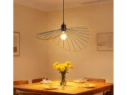 NETTLIFE Lámpara colgante Boho negra de 50 cm de diámetro - Lámpara de araña vintage de metal E27 - Lámpara para salón, cocina y comedor (bombilla no incluida) Negro Clearance