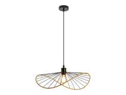 NETTLIFE Lámpara colgante Boho negra de 50 cm de diámetro - Lámpara de araña vintage de metal E27 - Lámpara para salón, cocina y comedor (bombilla no incluida) Negro Clearance