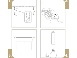 NETTLIFE Lámpara Suspendida-Lámpara colgante dorada de 3 bombillas - Lámpara colgante para mesa de comedor E27 Lámpara colgante industrial de metal Negro