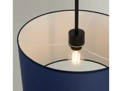 Sollux Lighting Lámpara Suspendida-Lámpara colgante Nevia minimalista de CLORURO DE POLIVINILO - 1 fuentes luminosas - L.40 x A.137 cm - marino/negro Azul