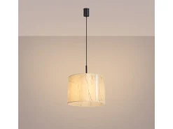 Sollux Lighting Lámpara Suspendida-Lámpara colgante Nevia minimalista de CLORURO DE POLIVINILO - 1 fuentes luminosas - L.40 x A.137 cm - mármol /negro Beige
