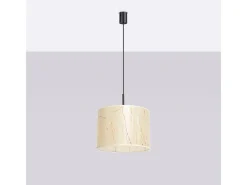 Sollux Lighting Lámpara Suspendida-Lámpara colgante Nevia minimalista de CLORURO DE POLIVINILO - 1 fuentes luminosas - L.40 x A.137 cm - mármol /negro Beige