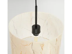 Sollux Lighting Lámpara Suspendida-Lámpara colgante Nevia minimalista de CLORURO DE POLIVINILO - 1 fuentes luminosas - L.40 x A.137 cm - mármol /negro Beige