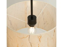 Sollux Lighting Lámpara Suspendida-Lámpara colgante Nevia minimalista de CLORURO DE POLIVINILO - 1 fuentes luminosas - L.40 x A.137 cm - mármol /negro Beige