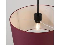 Sollux Lighting Lámpara colgante Nevia minimalista de tela/PVC - 1 fuentes luminosas - L.40 x A.137 cm - burdeos/negro Rojo