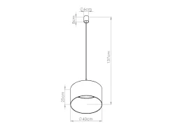 Sollux Lighting Lámpara colgante Nevia minimalista de tela/PVC - 1 fuentes luminosas - L.40 x A.137 cm - burdeos/negro Rojo