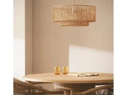 Ledkia Lámpara Suspendida-Lámpara Colgante Papel Trenzado Dicenta Ø500 mm Natural Multicolor