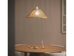 Ledkia Lámpara Colgante Papel Trenzado Mikah Ø450 Marrón Marru00f3n New