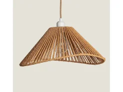 Ledkia Lámpara Colgante Papel Trenzado Mikah Ø450 Marrón Marru00f3n New