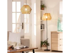 Ledkia Lámpara Suspendida-Lámpara Colgante Papel Trenzado Kirito Natural Multicolor
