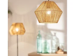 Ledkia Lámpara Suspendida-Lámpara Colgante Papel Trenzado Kirito Natural Multicolor