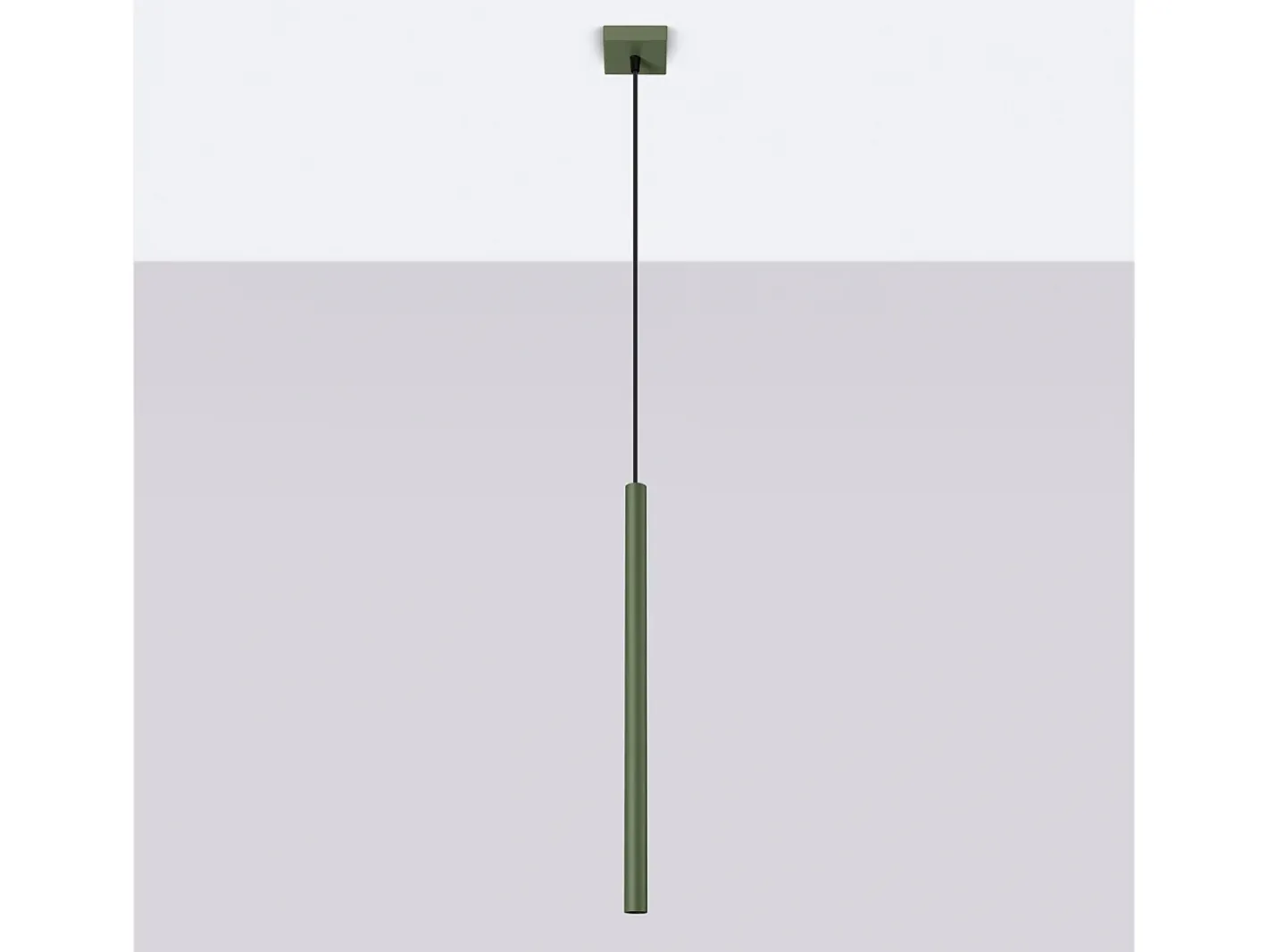 Outlet Sollux Lighting Lámpara Colgante Pastelo Moderno De Acero - 1 Fuentes Luminosas - L.8 X A.114 Cm - Oliva Verde