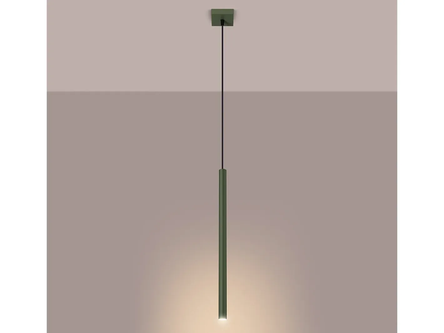 Outlet Sollux Lighting Lámpara Colgante Pastelo Moderno De Acero - 1 Fuentes Luminosas - L.8 X A.114 Cm - Oliva Verde