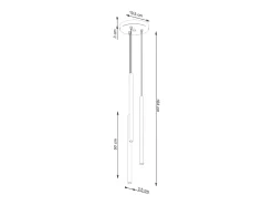 Sollux Lighting Lámpara Suspendida-Lámpara Colgante Pastelo Moderno De Acero - 3 Fuentes Luminosas - L.19,5 X A.104 Cm - Oliva Verde