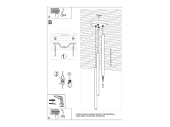 Sollux Lighting Lámpara Suspendida-Lámpara Colgante Pastelo Moderno De Acero - 3 Fuentes Luminosas - L.19,5 X A.104 Cm - Oliva Verde