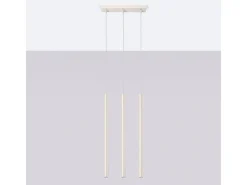 Sollux Lighting Lámpara Suspendida-Lámpara Colgante Pastelo Moderno De Acero - 3 Fuentes Luminosas - L.30 X A.94 Cm - Beige