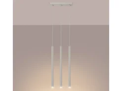 Sollux Lighting Lámpara Suspendida-Lámpara Colgante Pastelo Moderno De Acero - 3 Fuentes Luminosas - L.30 X A.94 Cm - Beige