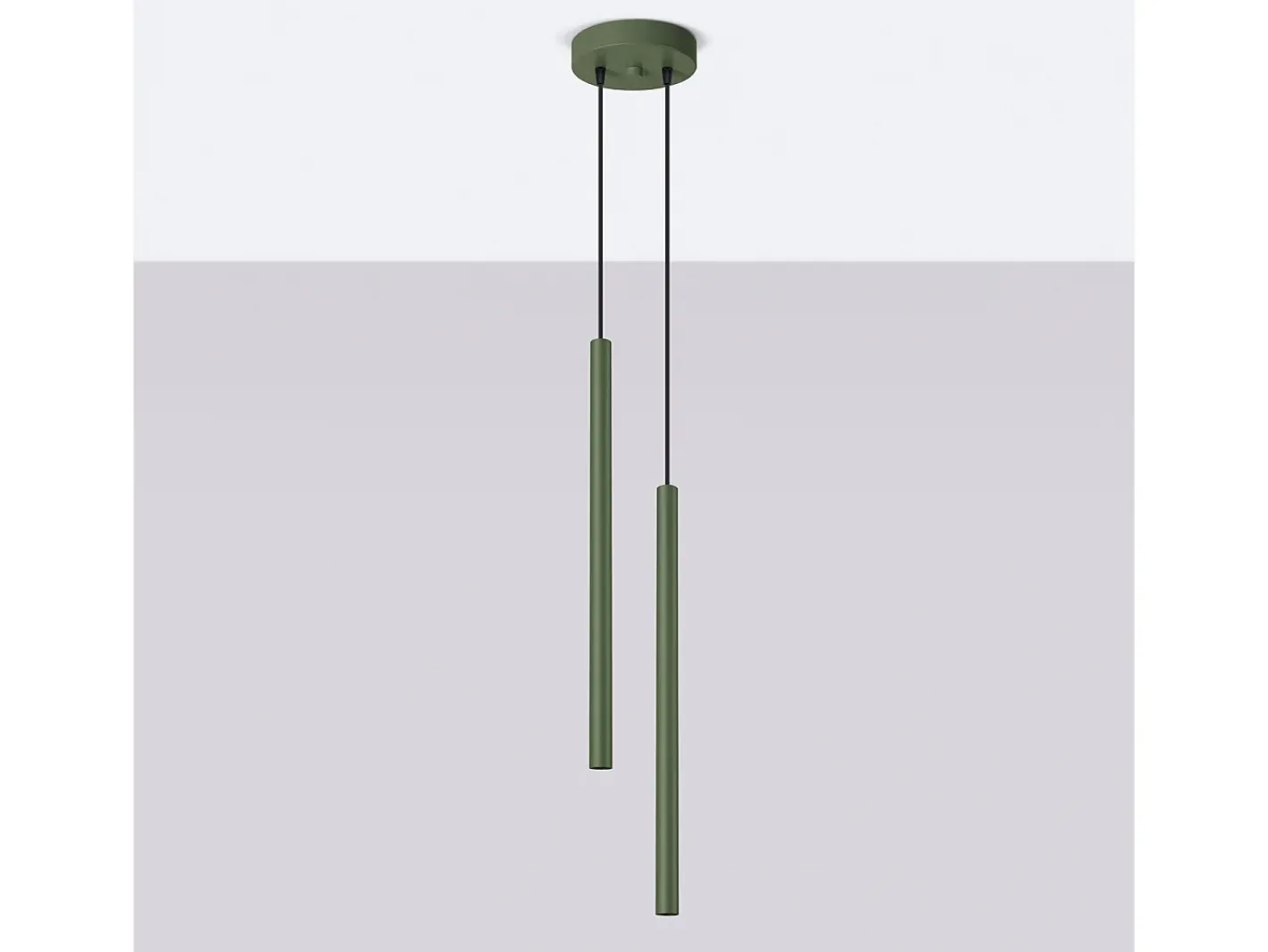 Sollux Lighting Lámpara Colgante Pastelo Moderno De Acero - 2 Fuentes Luminosas - L.15 X A.104 Cm - Oliva Verde New