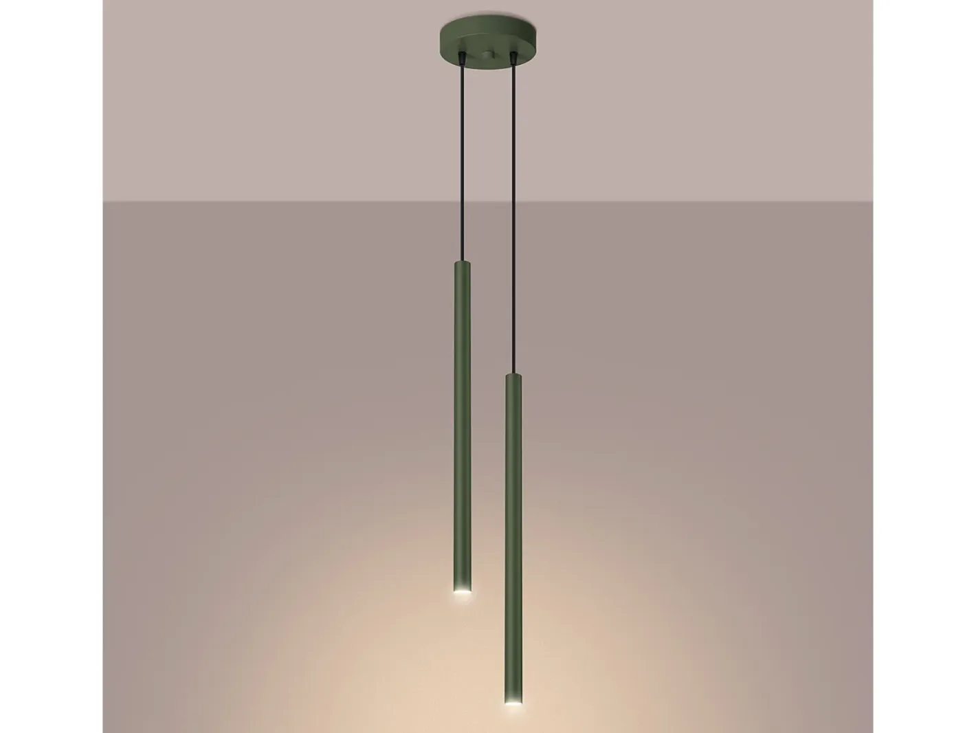 Sollux Lighting Lámpara Colgante Pastelo Moderno De Acero - 2 Fuentes Luminosas - L.15 X A.104 Cm - Oliva Verde New