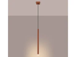 Sollux Lighting Lámpara Colgante Pastelo Moderno De Acero - 1 Fuentes Luminosas - L.8 X A.114 Cm - Ocre Rojo Sale