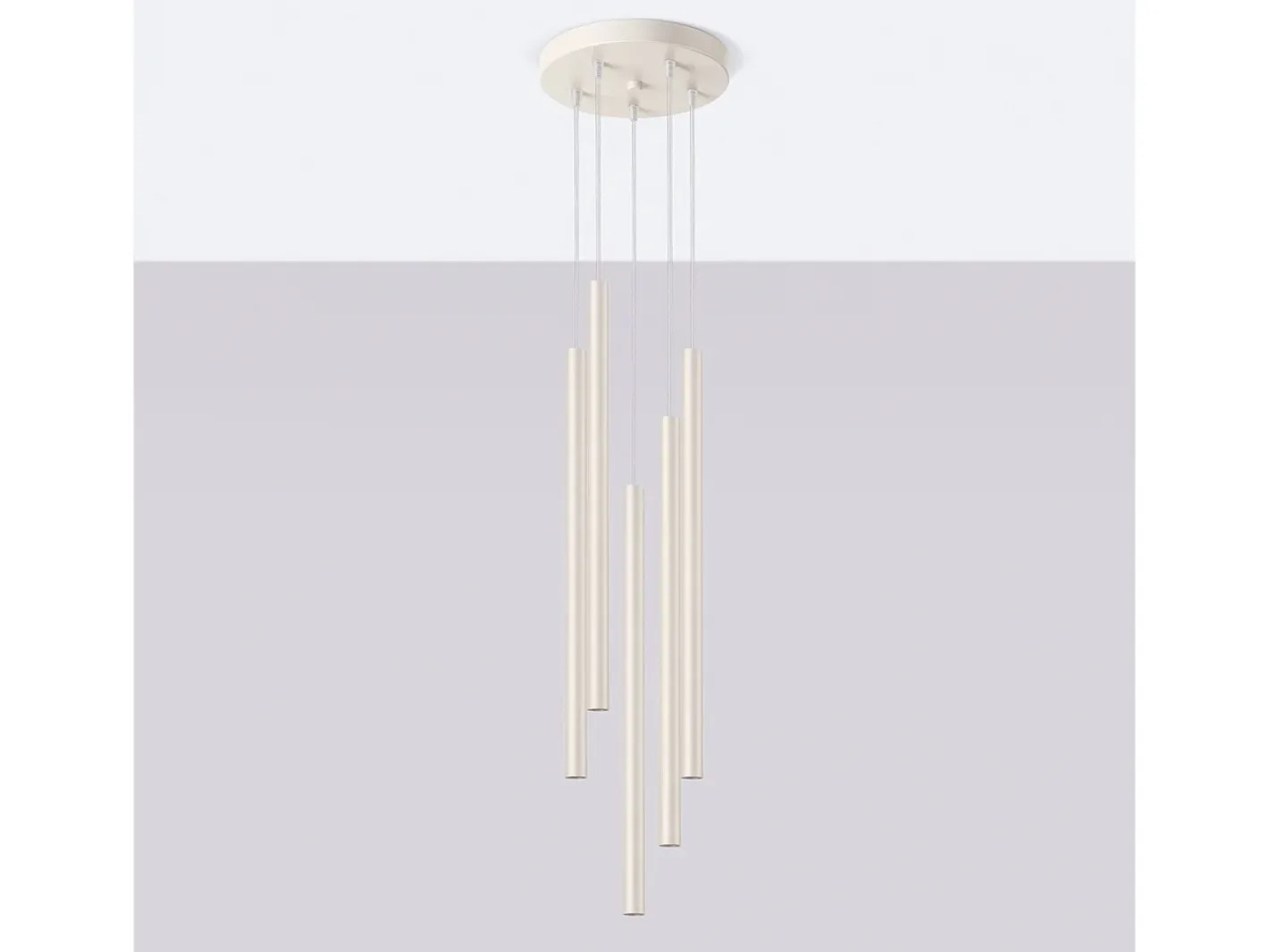 Sollux Lighting Lámpara Colgante Pastelo Moderno De Acero - 5 Fuentes Luminosas - L.25 X A.104 Cm - Beige Online