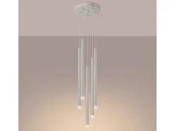 Sollux Lighting Lámpara Colgante Pastelo Moderno De Acero - 5 Fuentes Luminosas - L.25 X A.104 Cm - Beige Online