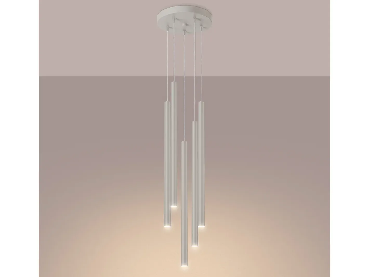 Sollux Lighting Lámpara Colgante Pastelo Moderno De Acero - 5 Fuentes Luminosas - L.25 X A.104 Cm - Beige Online