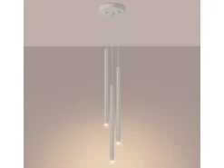 Sollux Lighting Lámpara Colgante Pastelo Moderno De Acero - 3 Fuentes Luminosas - L.19,5 X A.104 Cm - Beige Discount