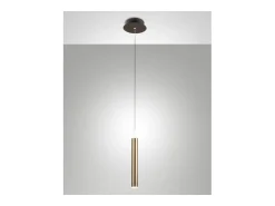 Lámpara Suspendida-Lámpara colgante Prado de latón de Fabas Luce - LED regulable de 6,5 W, diseño moderno Amarillo
