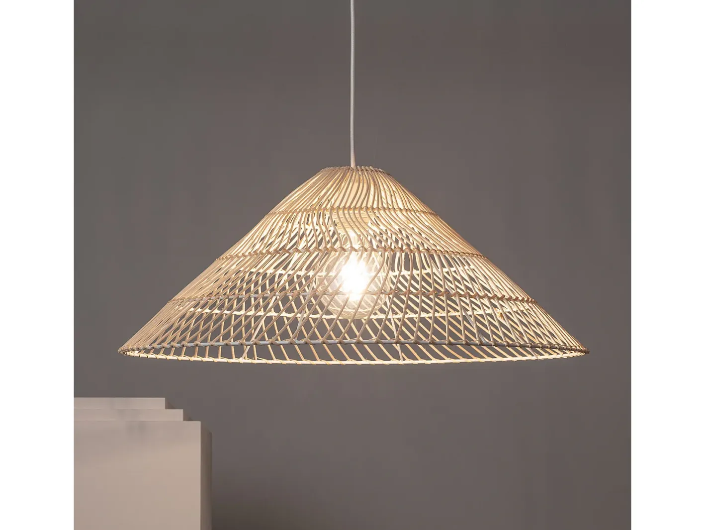 Ledkia Lámpara Suspendida-Lámpara Colgante Ratán Keops Natural Multicolor
