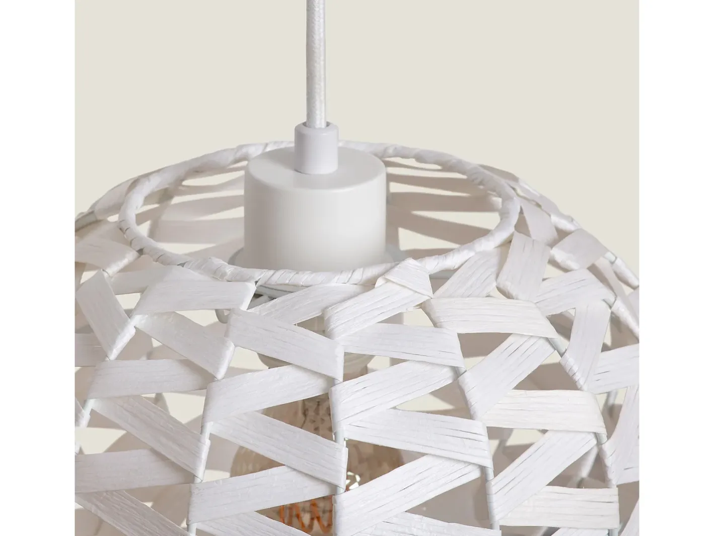 Ledkia Lámpara Suspendida-Lámpara Colgante Ratán y Madera Linfen Natural Multicolor