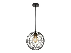 NETTLIFE Lámpara Suspendida-Lámpara colgante redonda negra - Lámpara colgante vintage E27 Lámpara colgante industrial retro Lámpara de mesa Negro