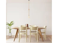 Plafón-Lámpara colgante Soga Lumit 40W marrón Ø10x50-100 cm Marru00f3n